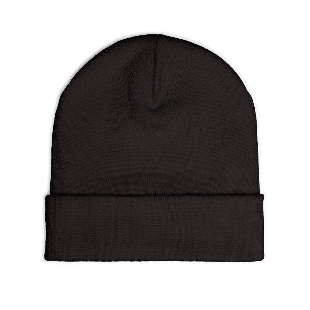 Knit Beanie (Embroidery) - Black