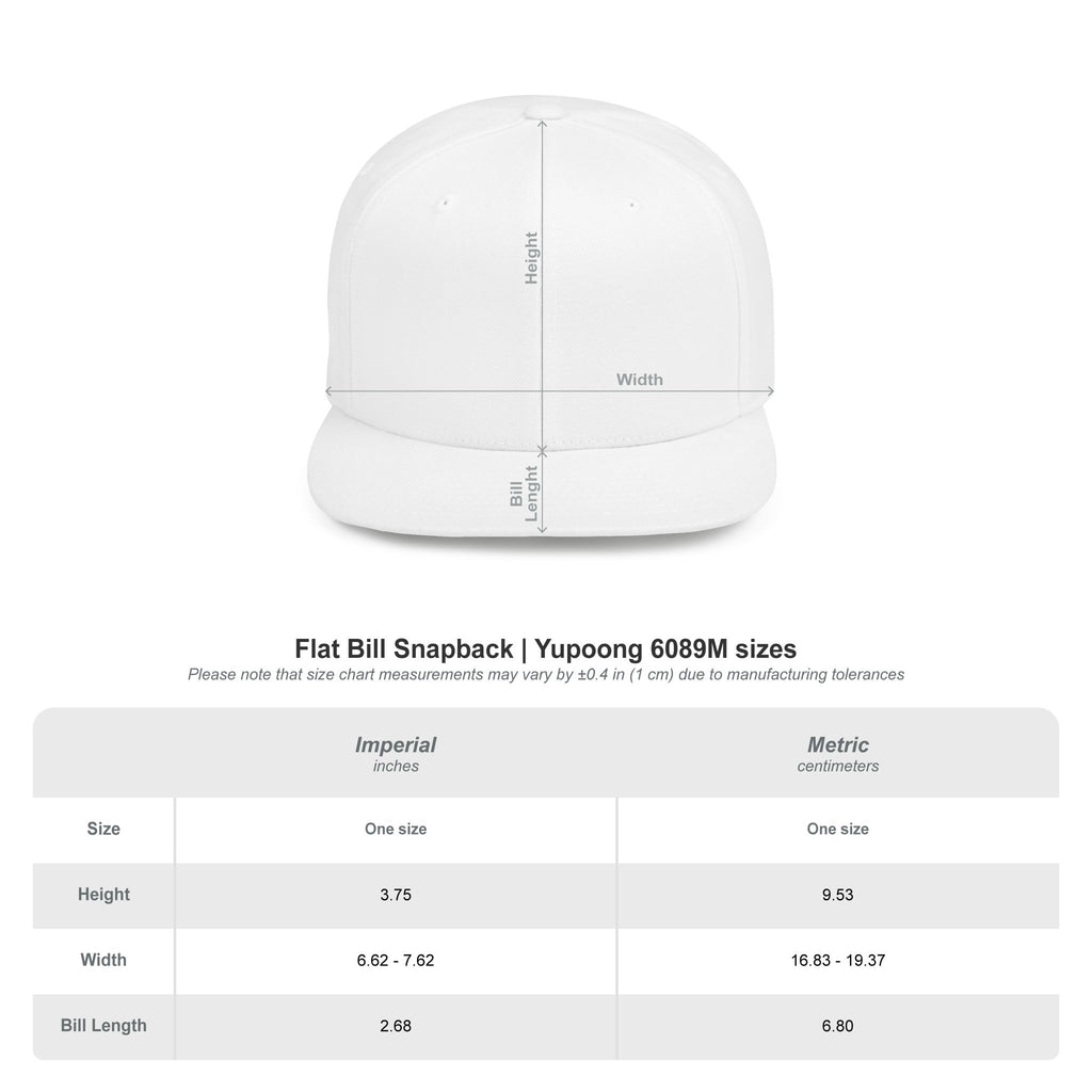 Flat Bill Snapback - White