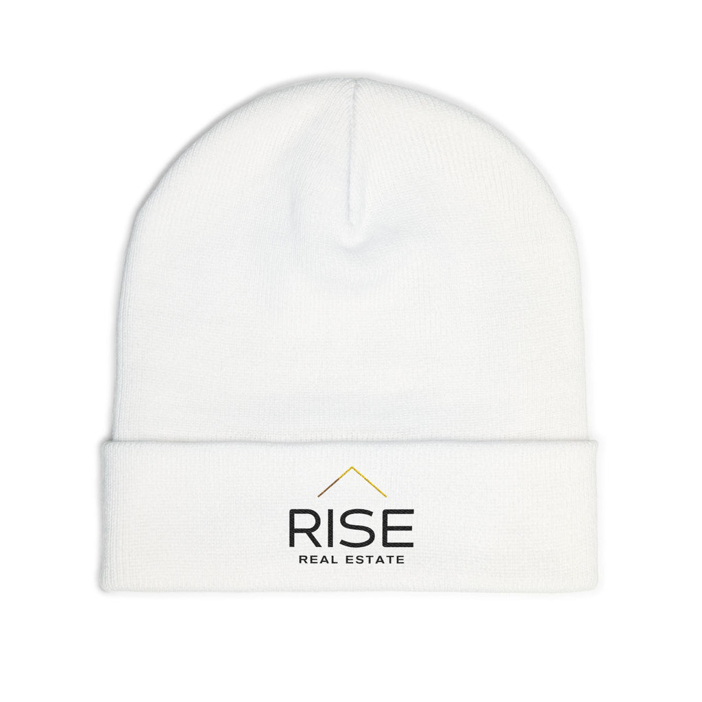Knit Beanie (Embroidery) - White