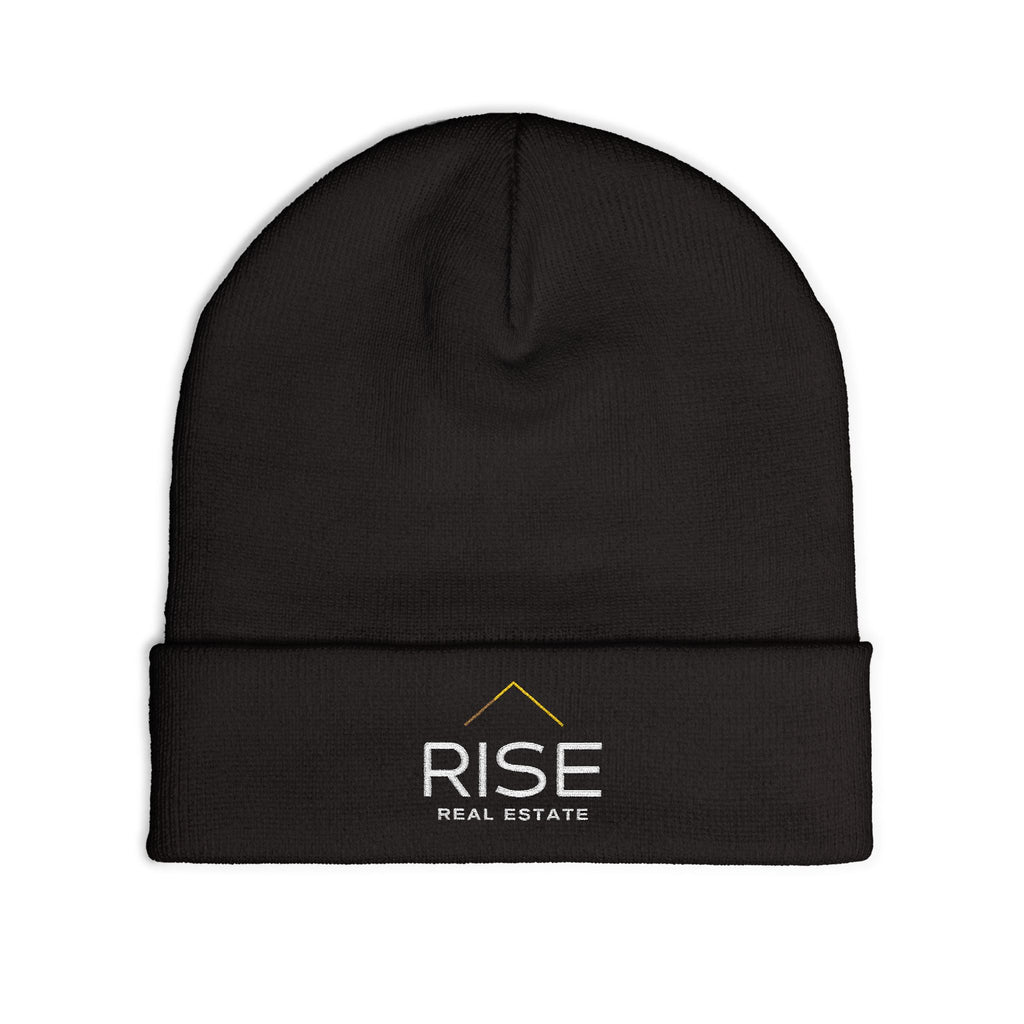 Knit Beanie (Embroidery) - Black
