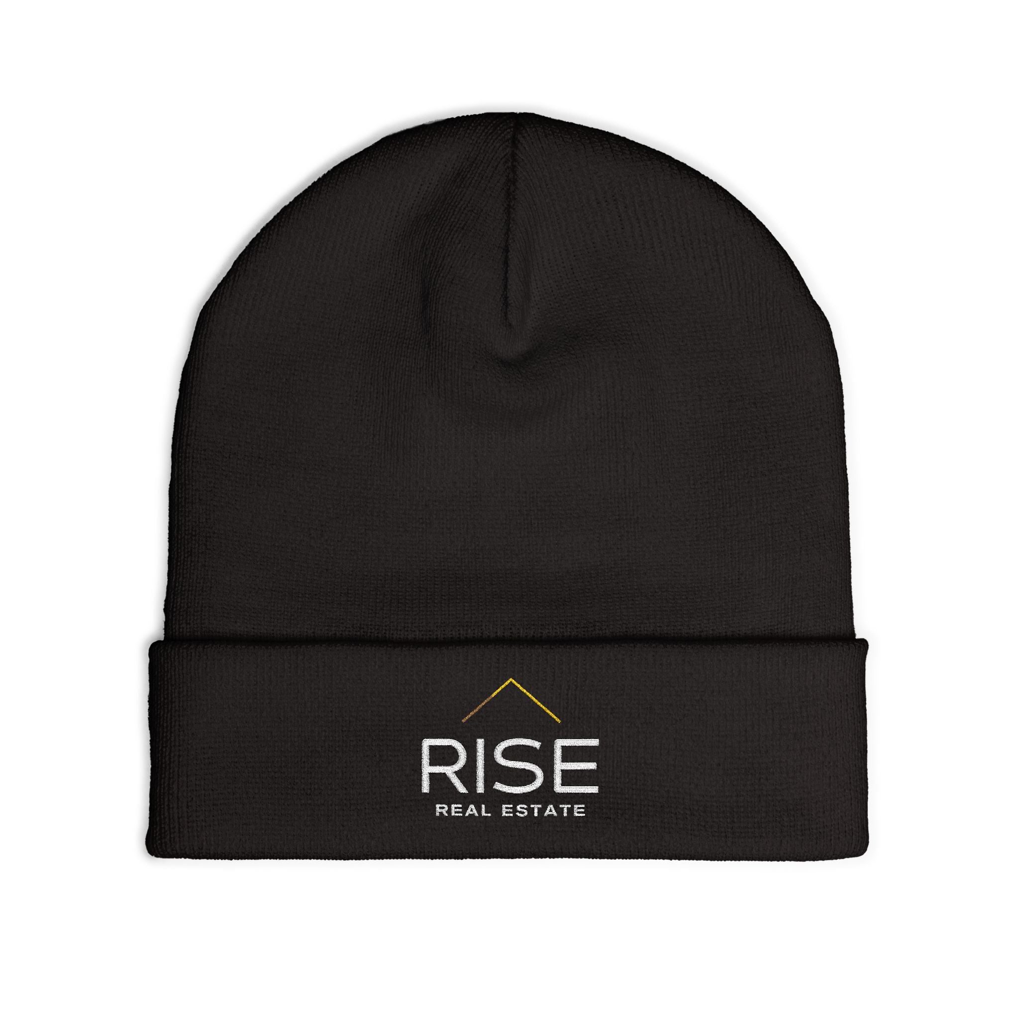 Knit Beanie (Embroidery) - Black