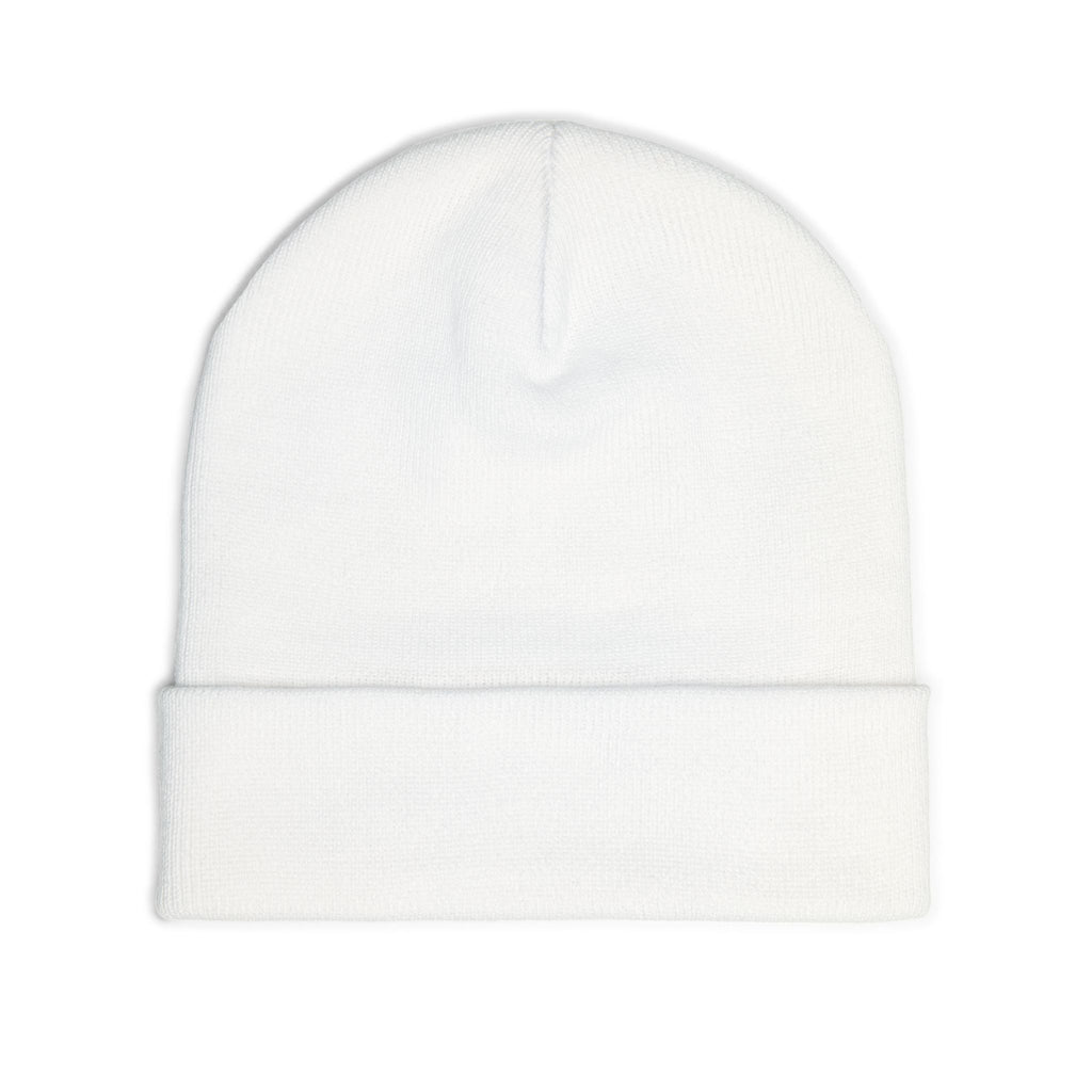 Knit Beanie (Embroidery) - White