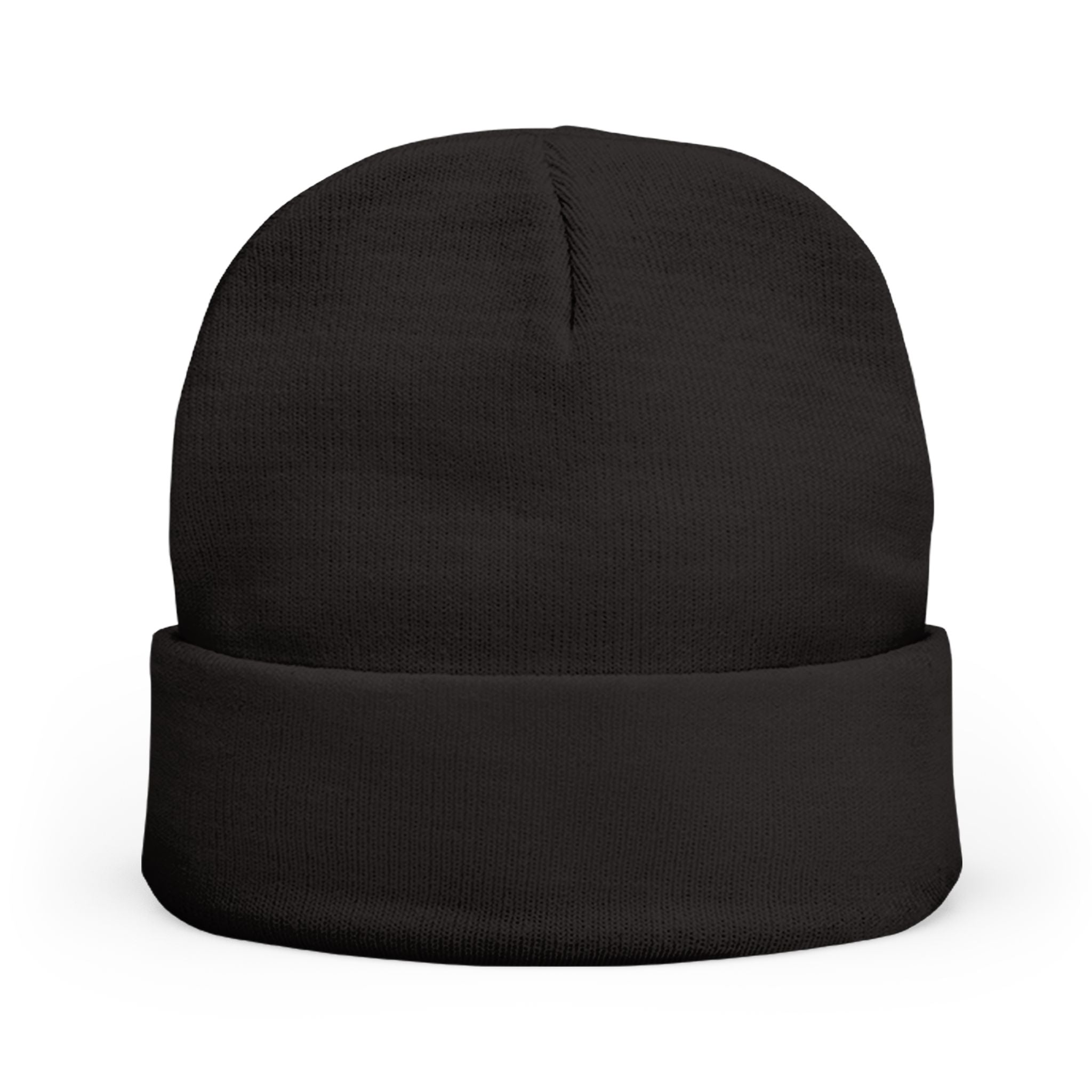 Knit Beanie (Embroidery) - Black