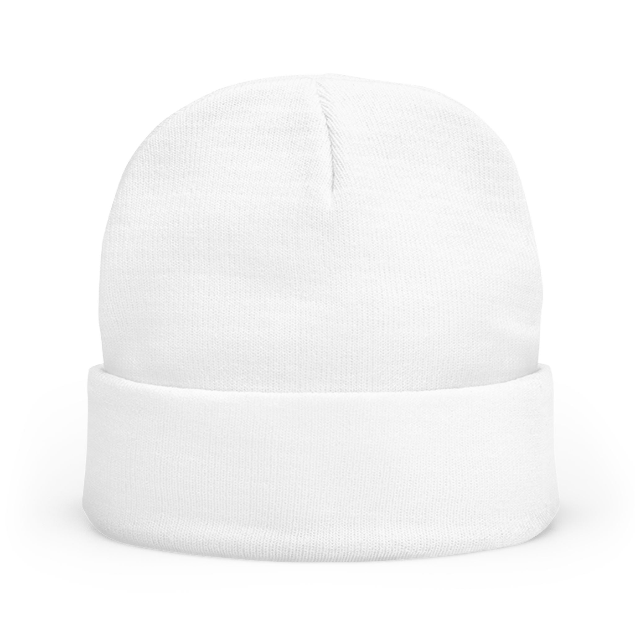 Knit Beanie (Embroidery) - White
