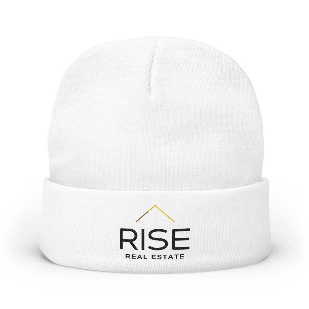 Knit Beanie (Embroidery) - White