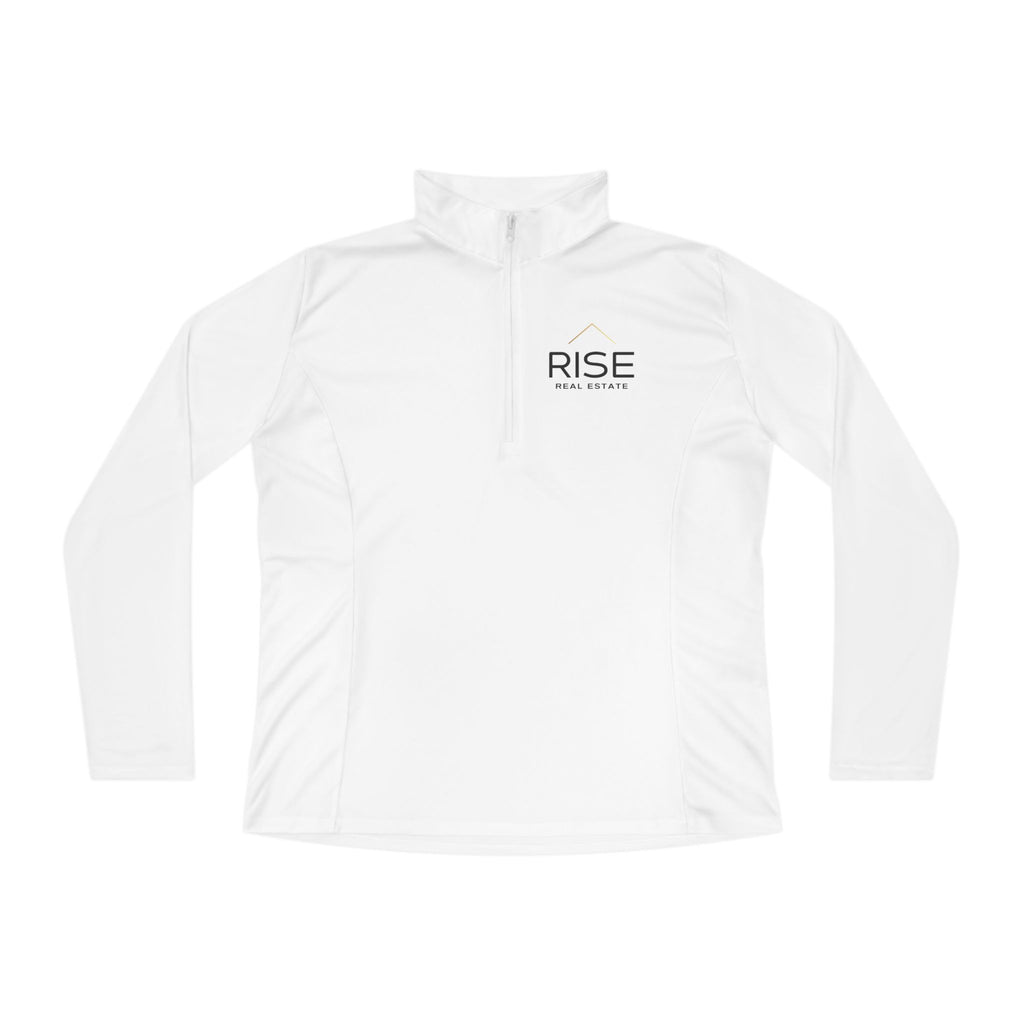Ladies Quarter-Zip Pullover - White
