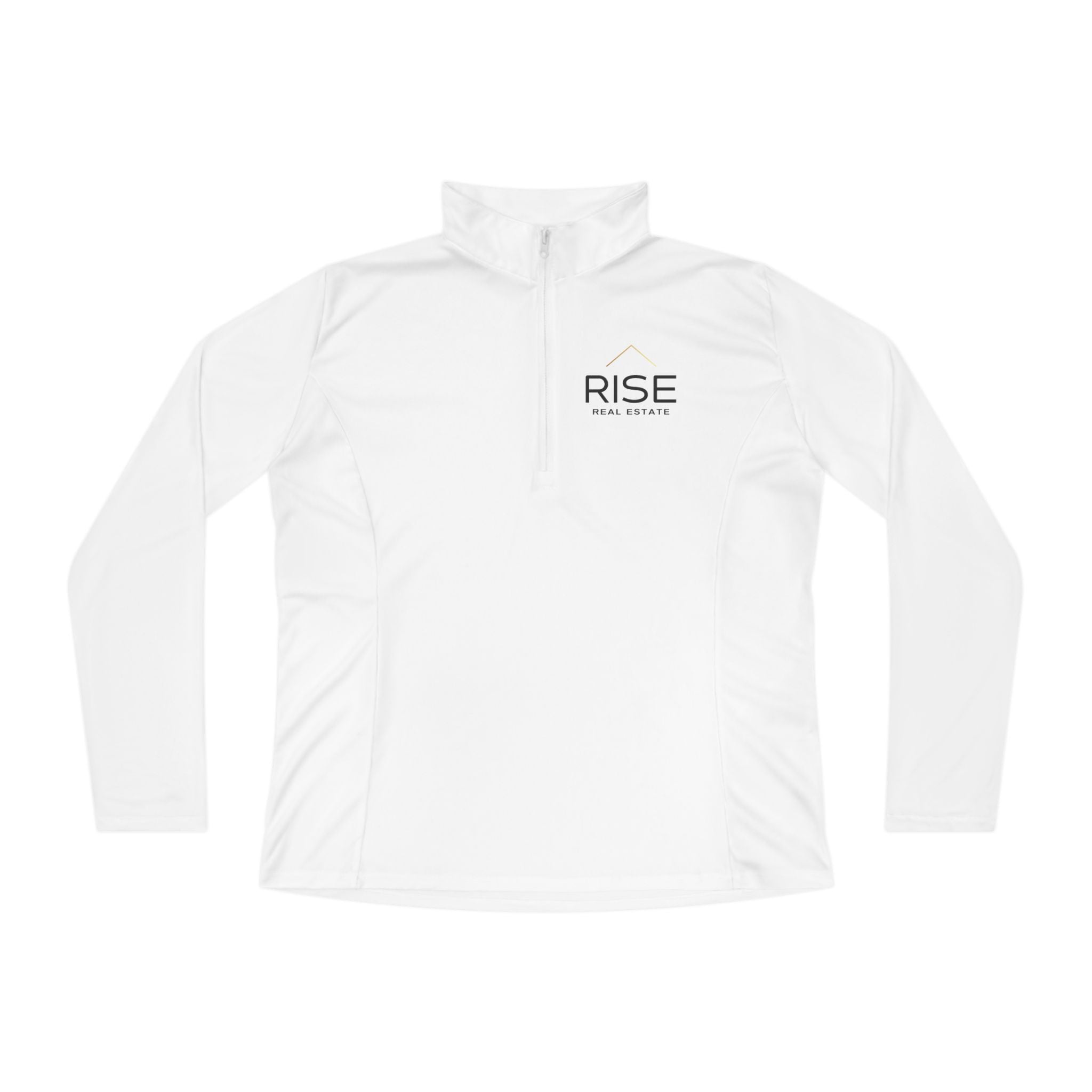 Ladies Quarter-Zip Pullover - White